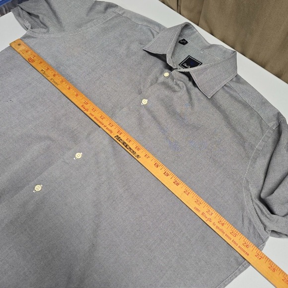 David‎ Donahue Shirt Mens 18 (34/35) Gray Trim Button Up Long Sleeve Office - Picture 11 of 14